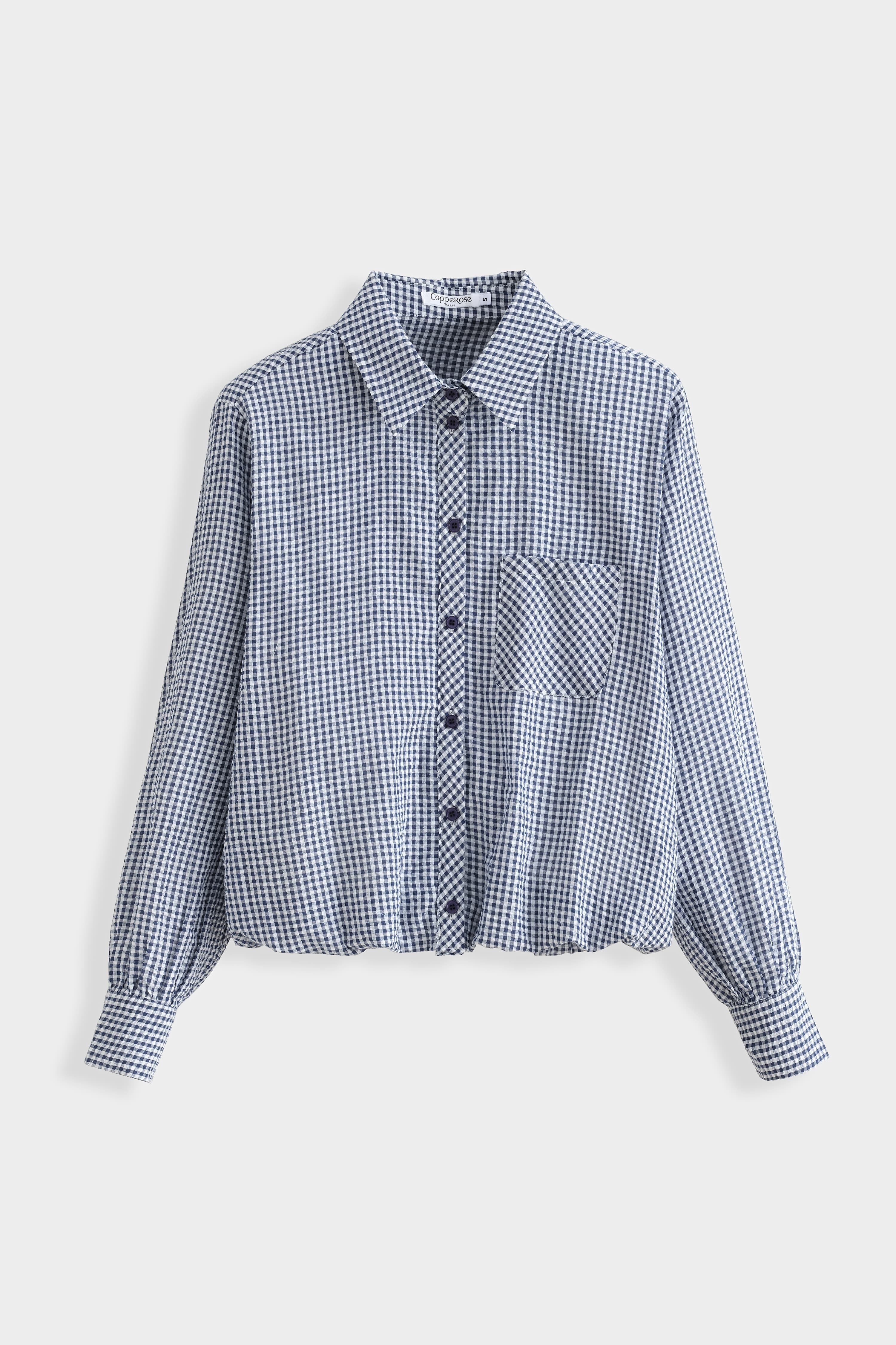 CHEMISE À CARREAUX VICHY BLEU