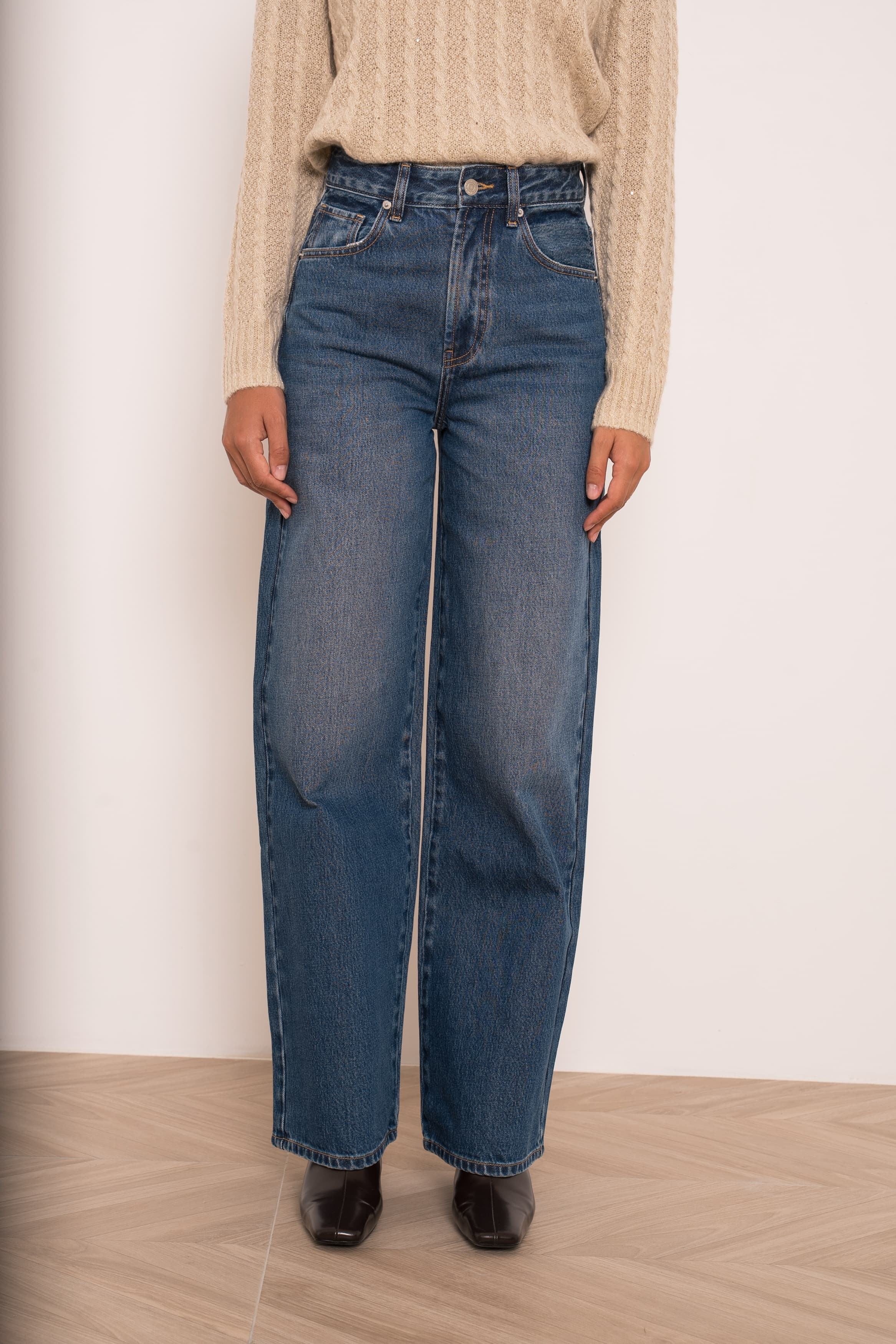 JEAN WIDE LEG EN COTON