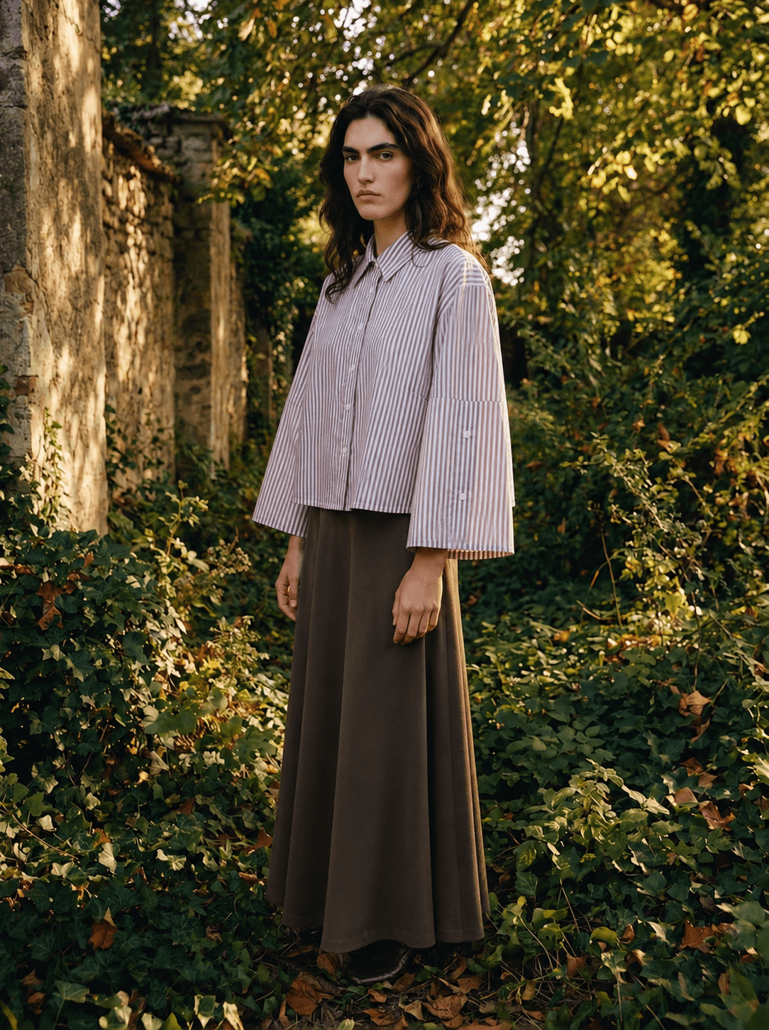 CHEMISE RAYÉE À MANCHES KIMONO