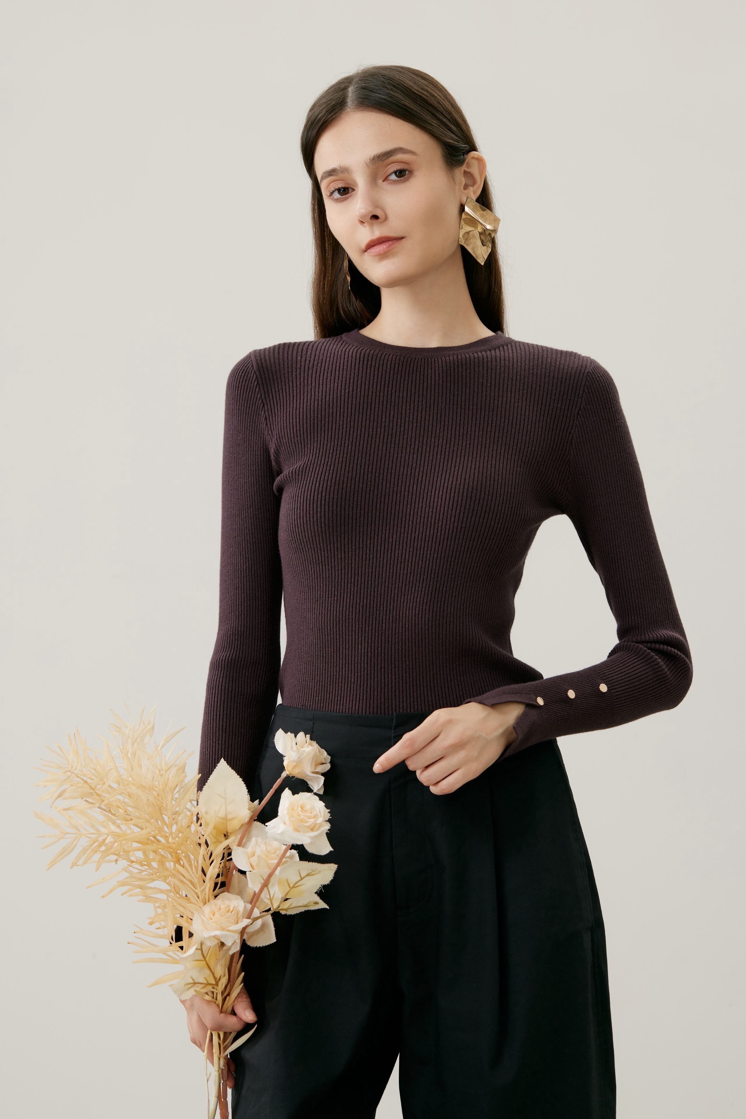 TOP MANCHES LONGUES DÉTAILS DORÉS 