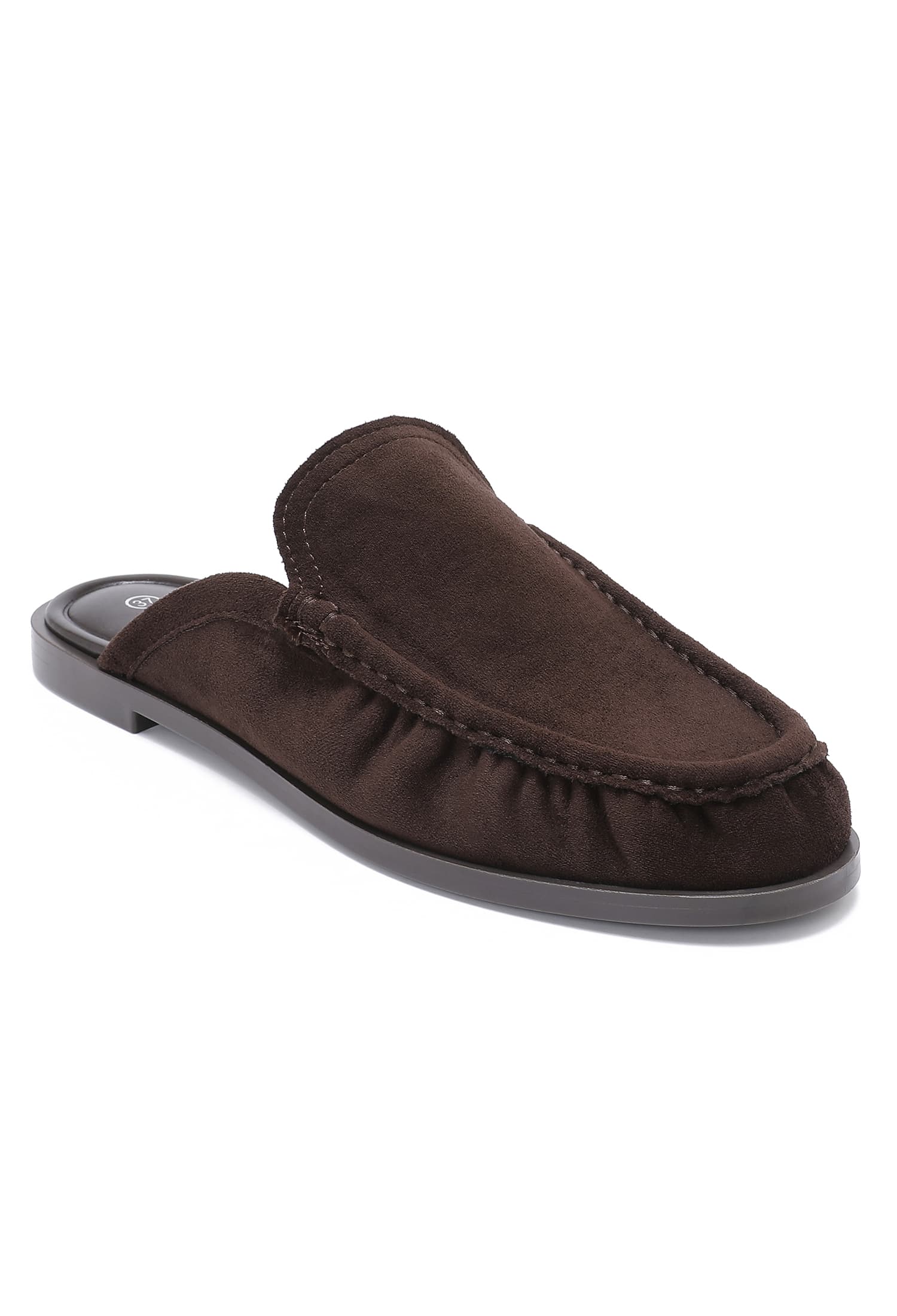MULES MOCASSINS EN SUÉDINE MARRON 