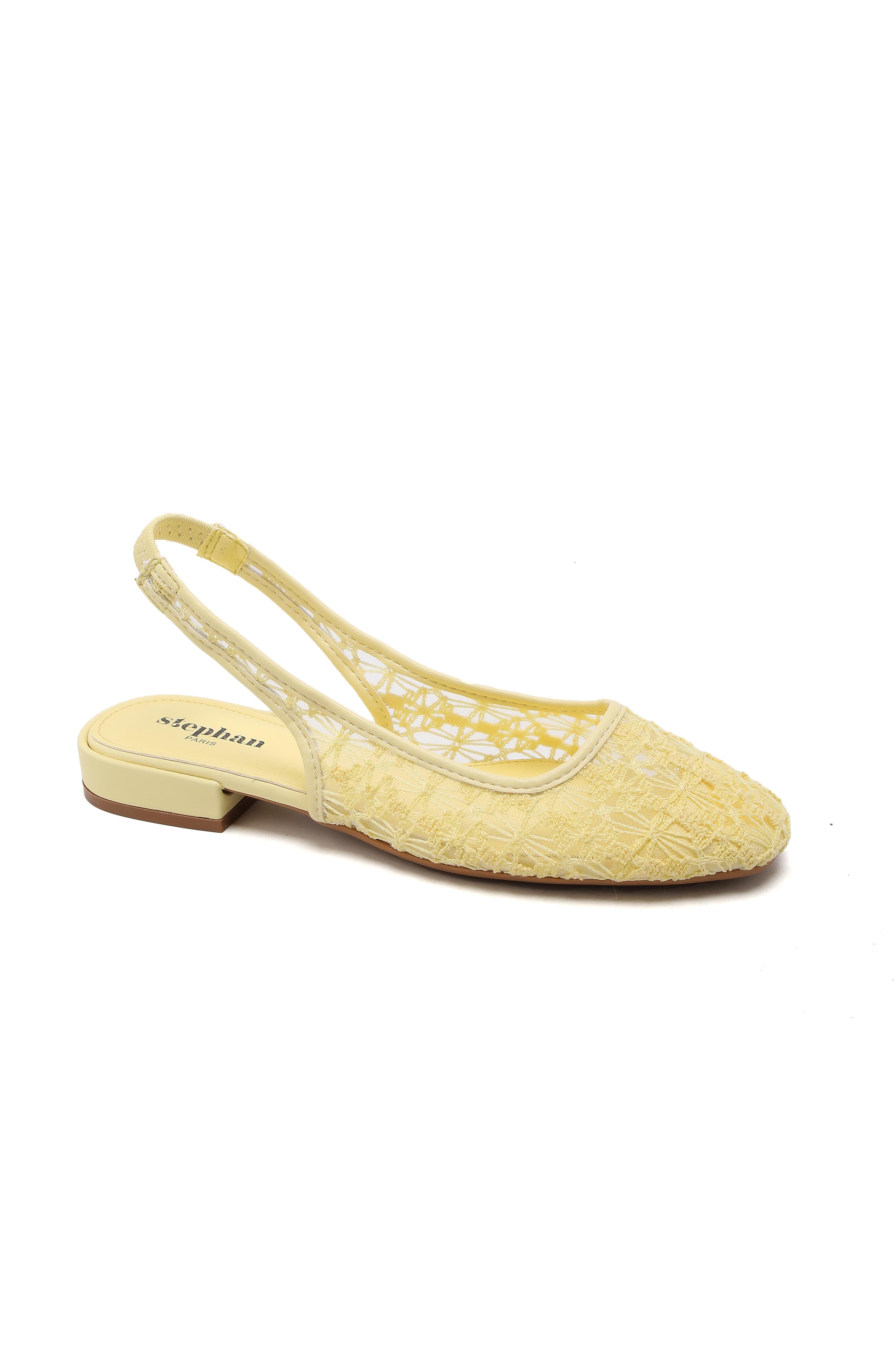 BALLERINES À BRIDE ARRIÈRE JAUNE