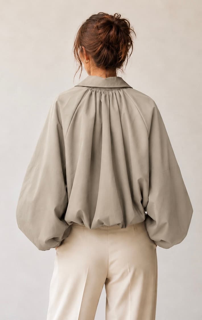 VESTE COURTE ZIPPÉE À MANCHES BALLON
