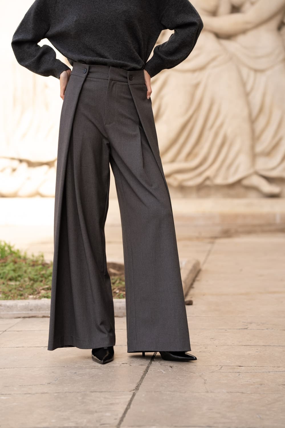 Pantalon Palazzo gris