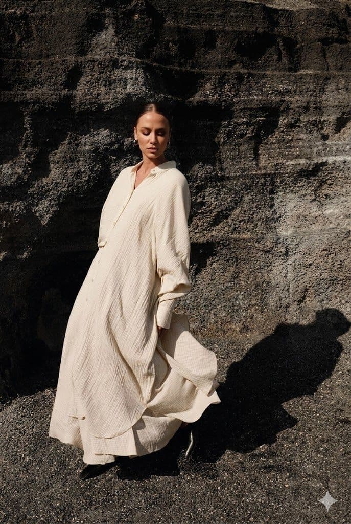 CHEMISE LONGUE EN COTON 