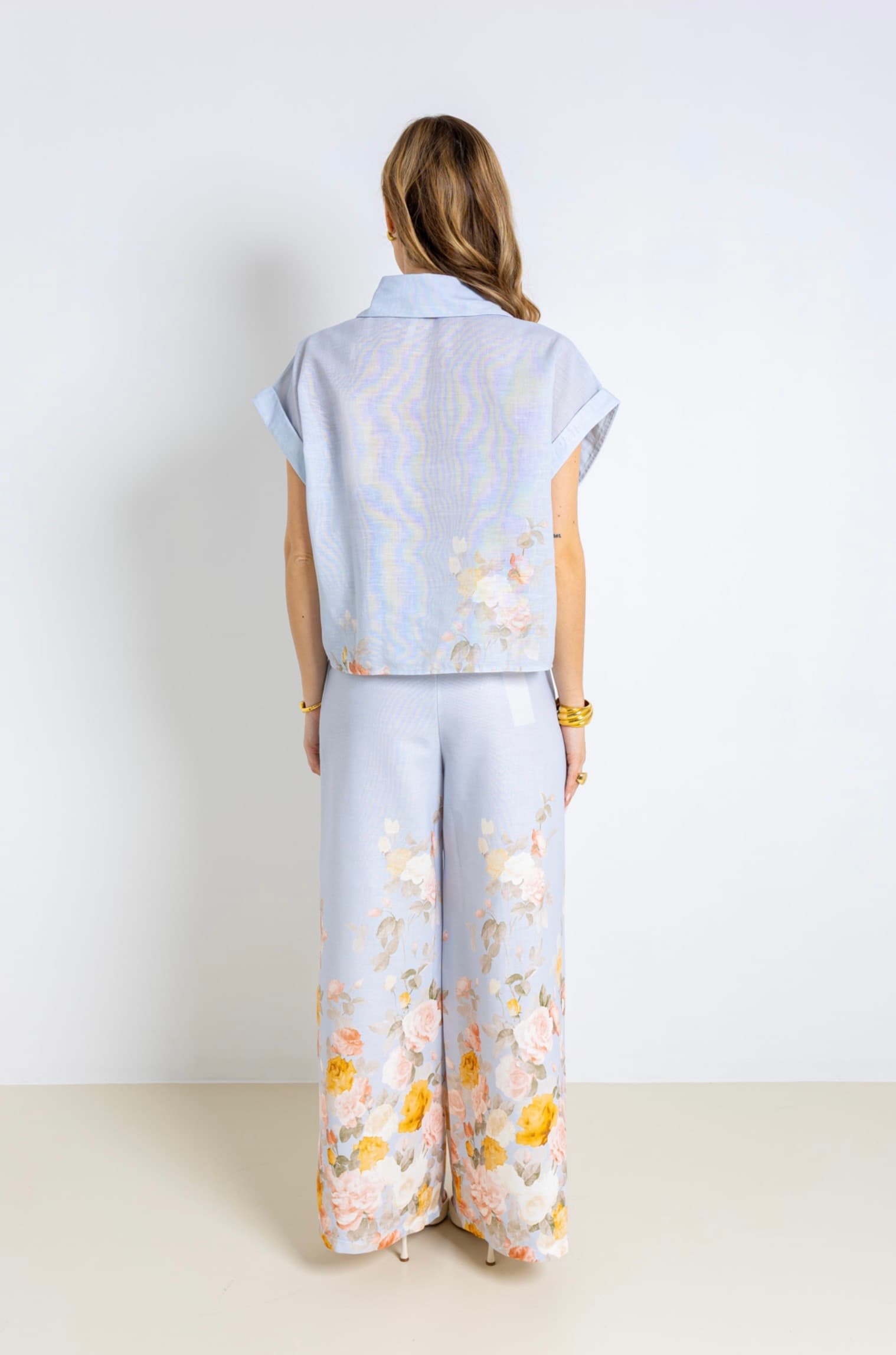 PANTALON FLEURI CEINTURÉ