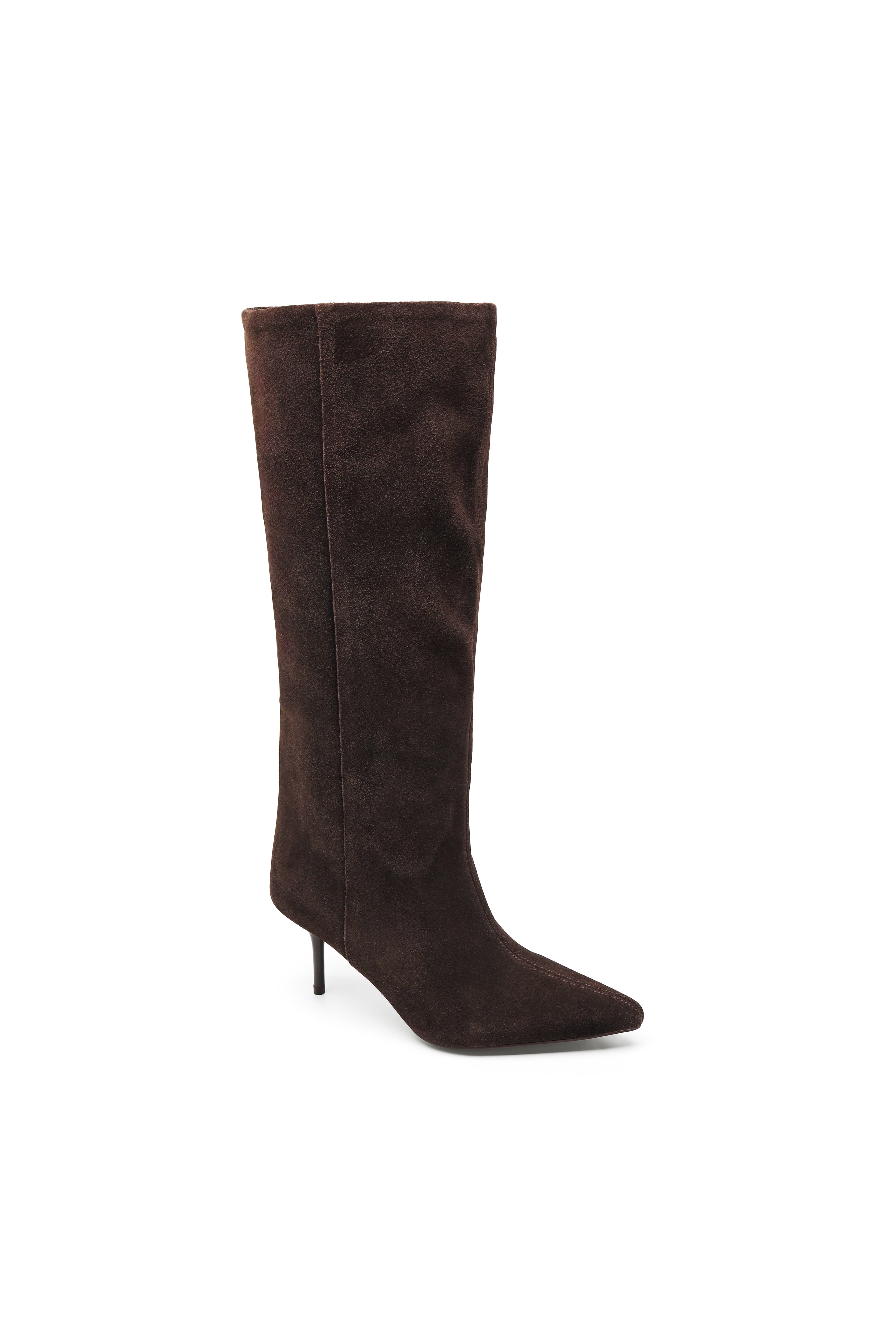 BOTTES HAUTES EN SUÉDINE MARRON  