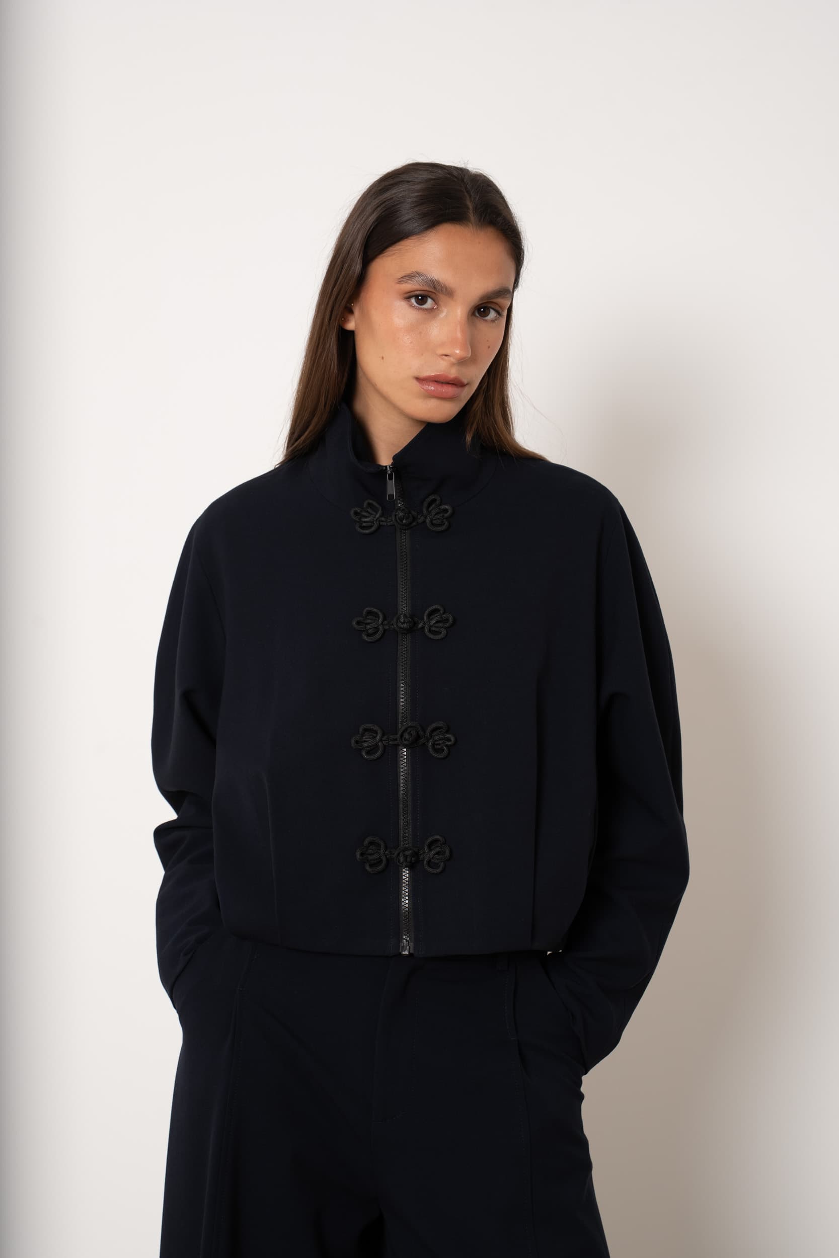 VESTE SORA À BRANDEBOURGS BLEU MARINE
