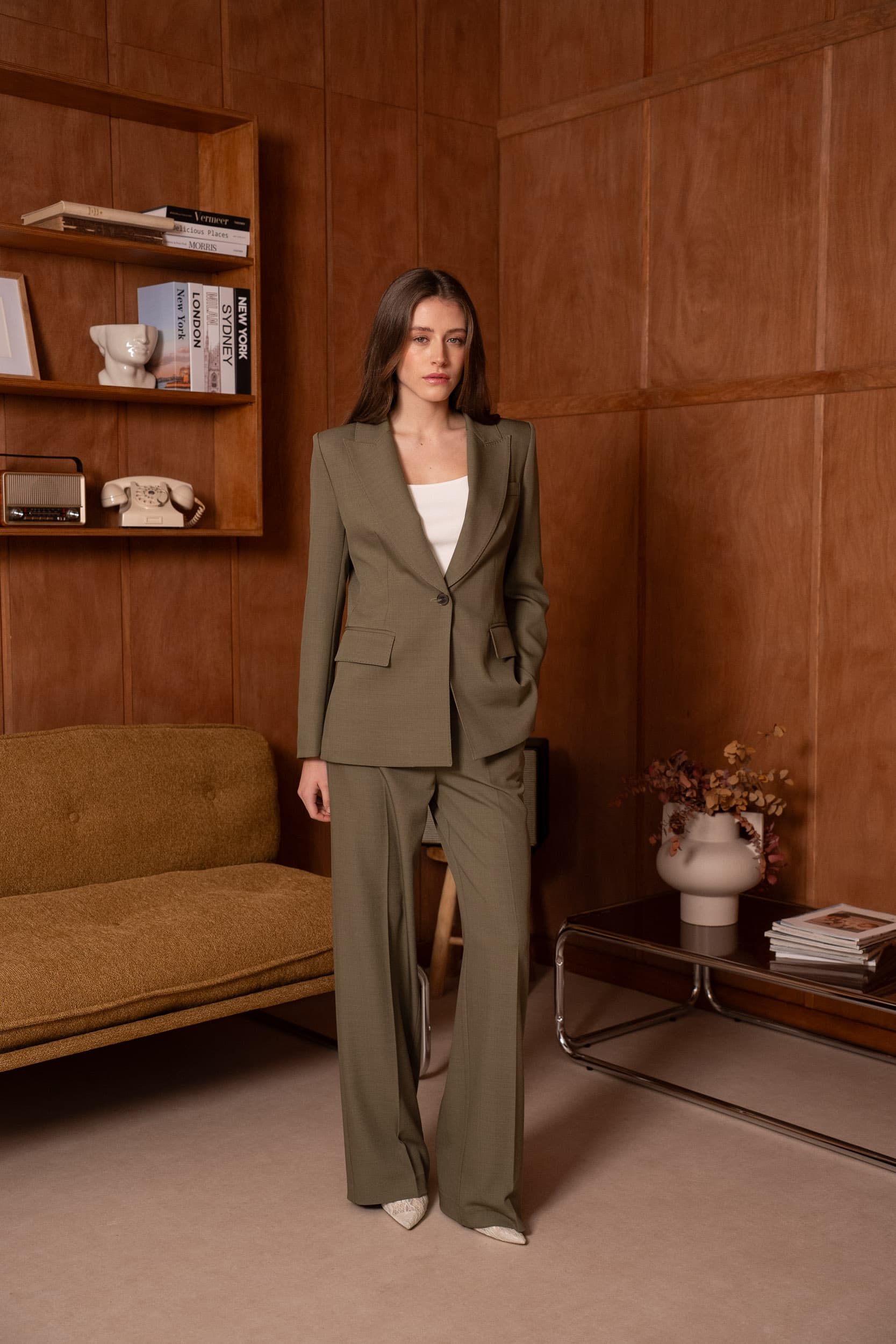 BLAZER CINTRÉ COUTURES PIQUÉES 