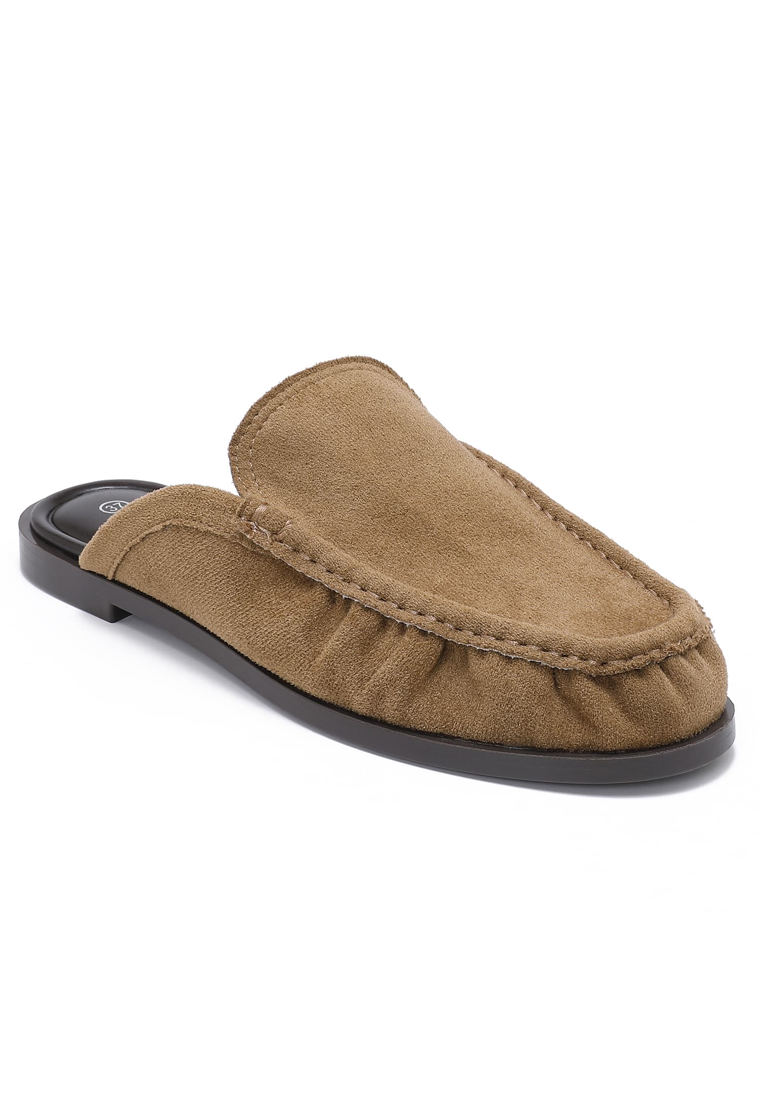 MULES MOCASSINS EN SUÉDINE CAMEL