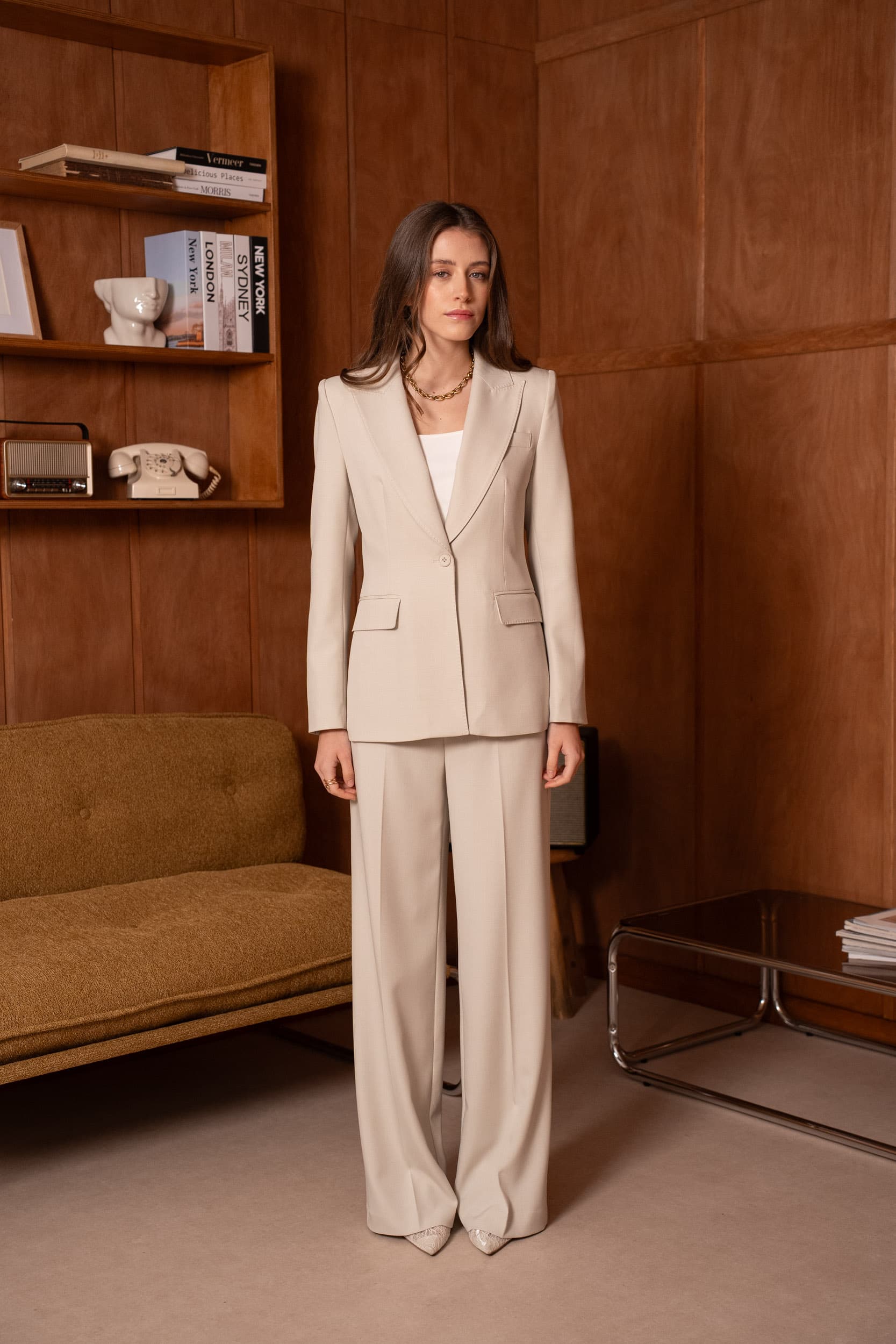 BLAZER CINTRÉ COUTURES PIQUÉES 