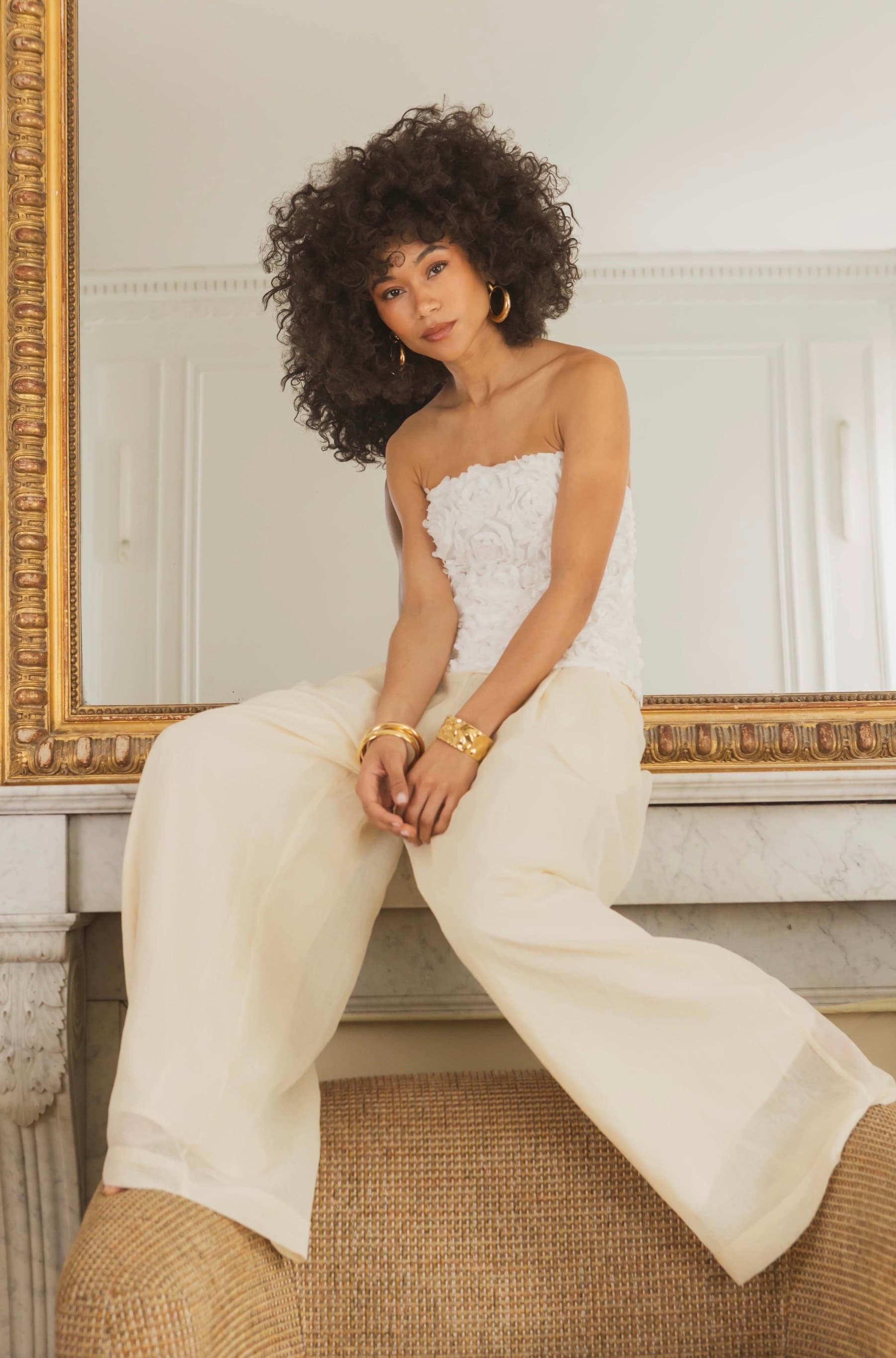 PANTALON LARGE SEMI-TRANSPARENT