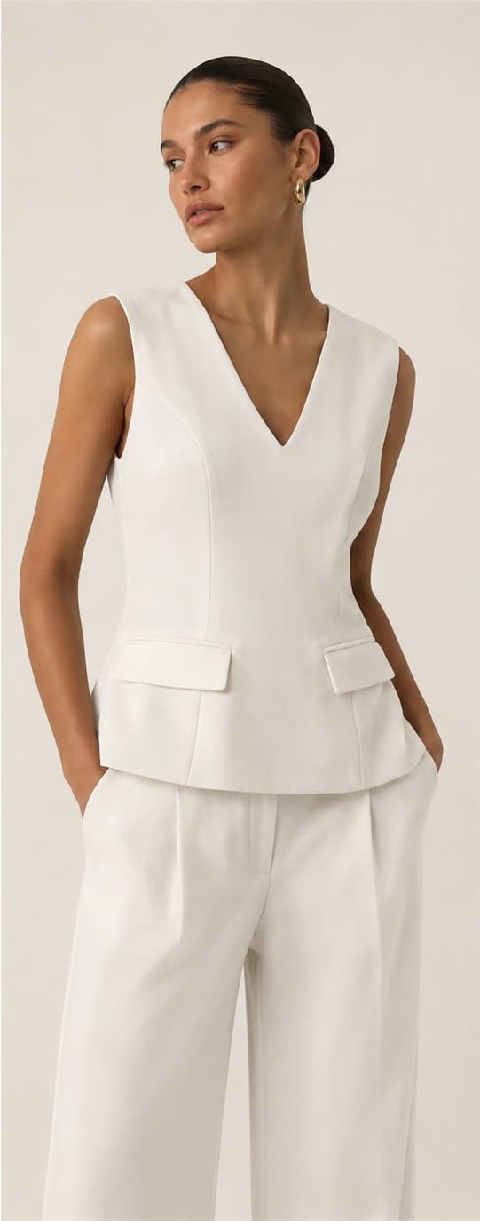 TOP TAILLEUR SANS MANCHES ÉLÉGANCE 