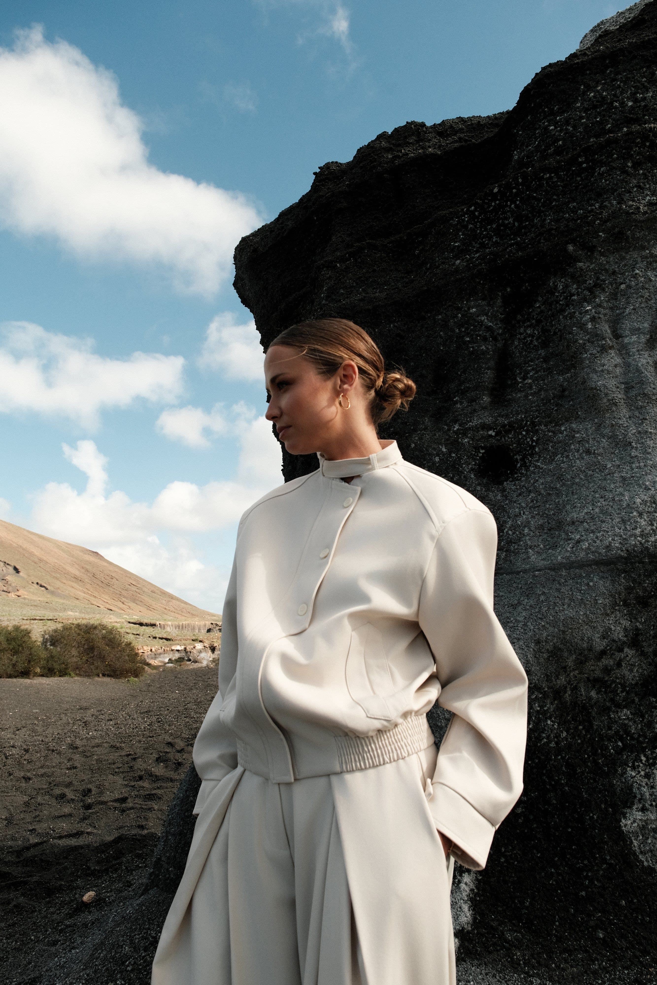 VESTE BOMBER BLANCHE 