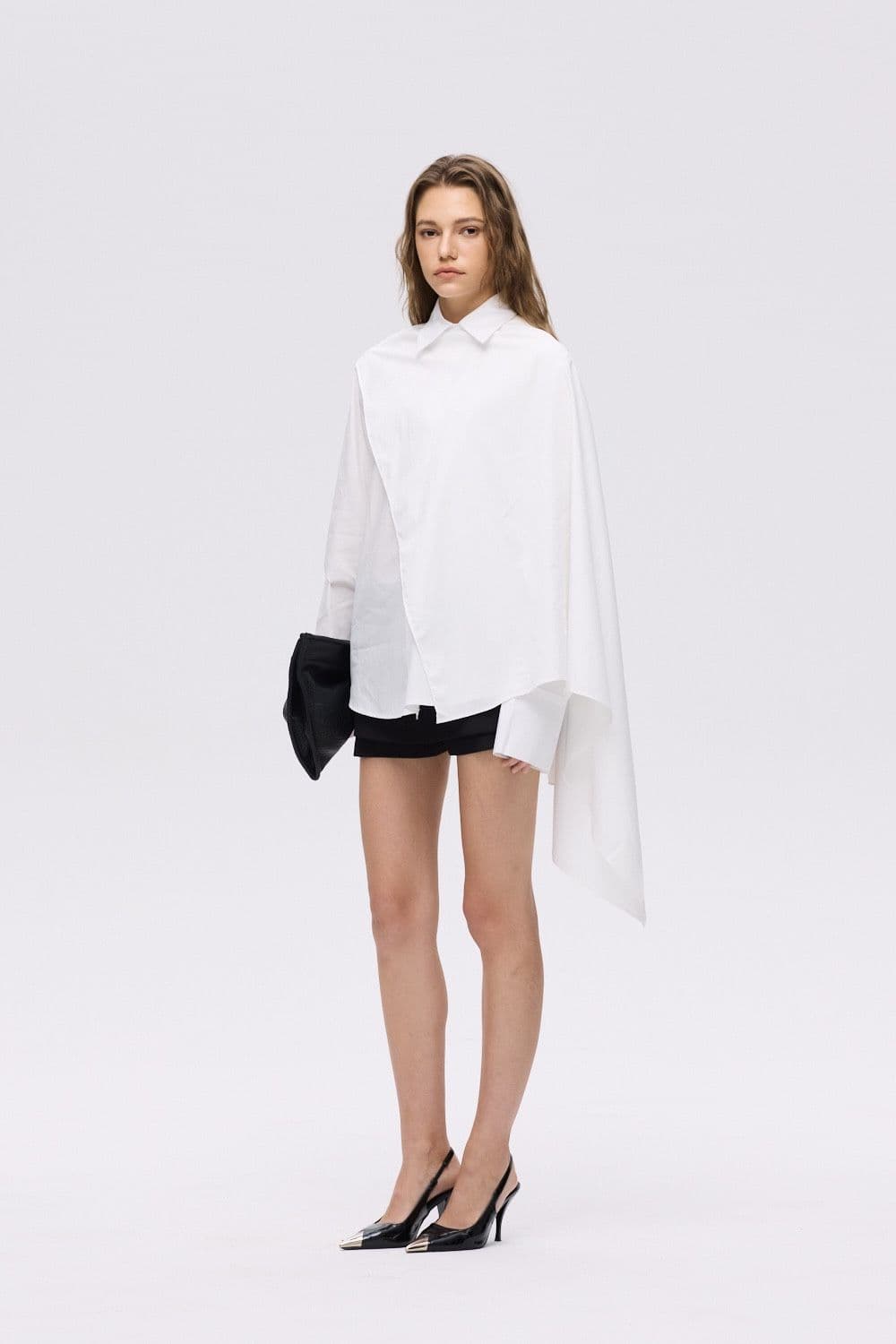 CHEMISE CAPE ASYMÉTRIQUE 