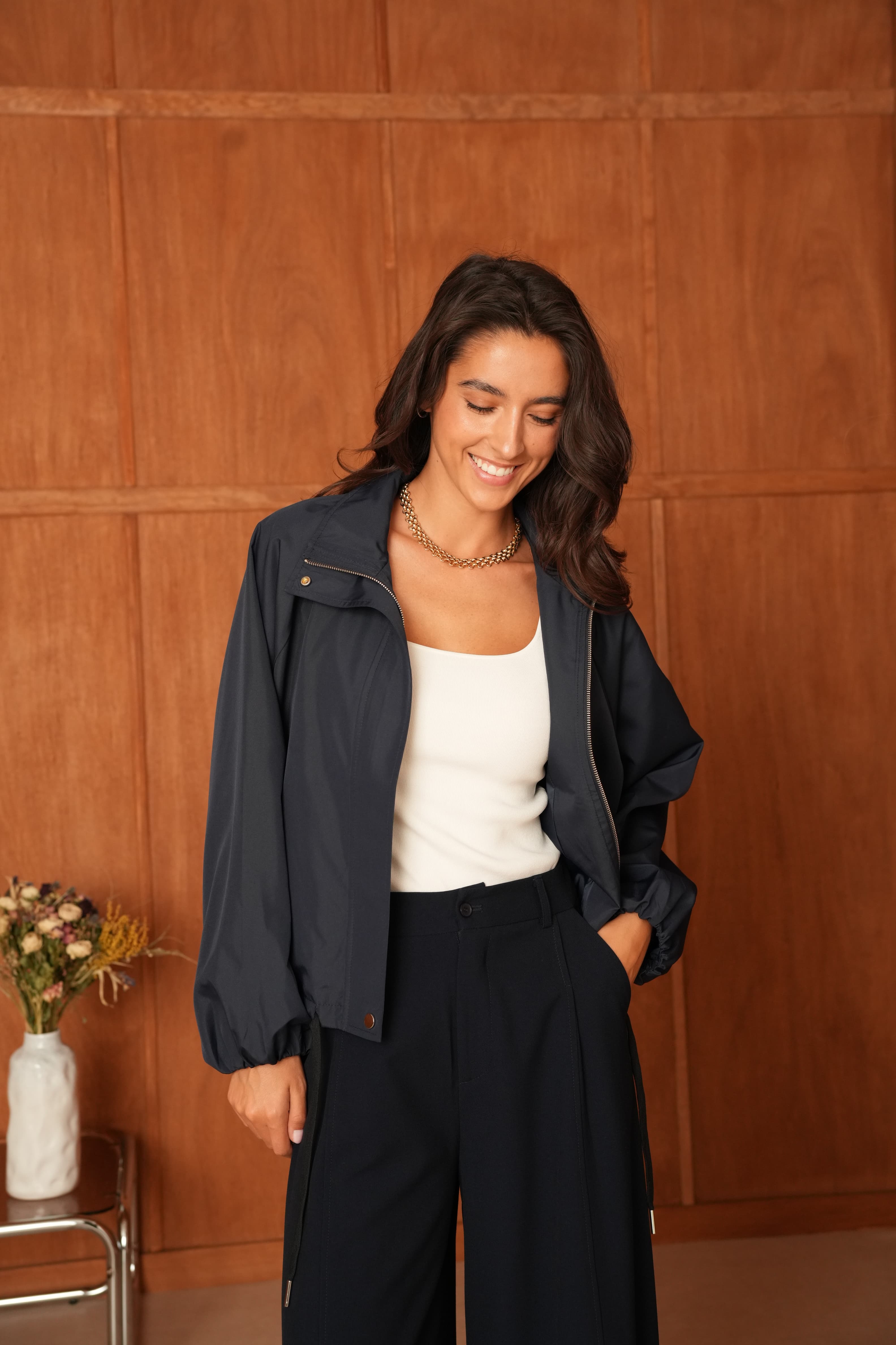 VESTE IMPERMÉABLE BLEU MARINE 