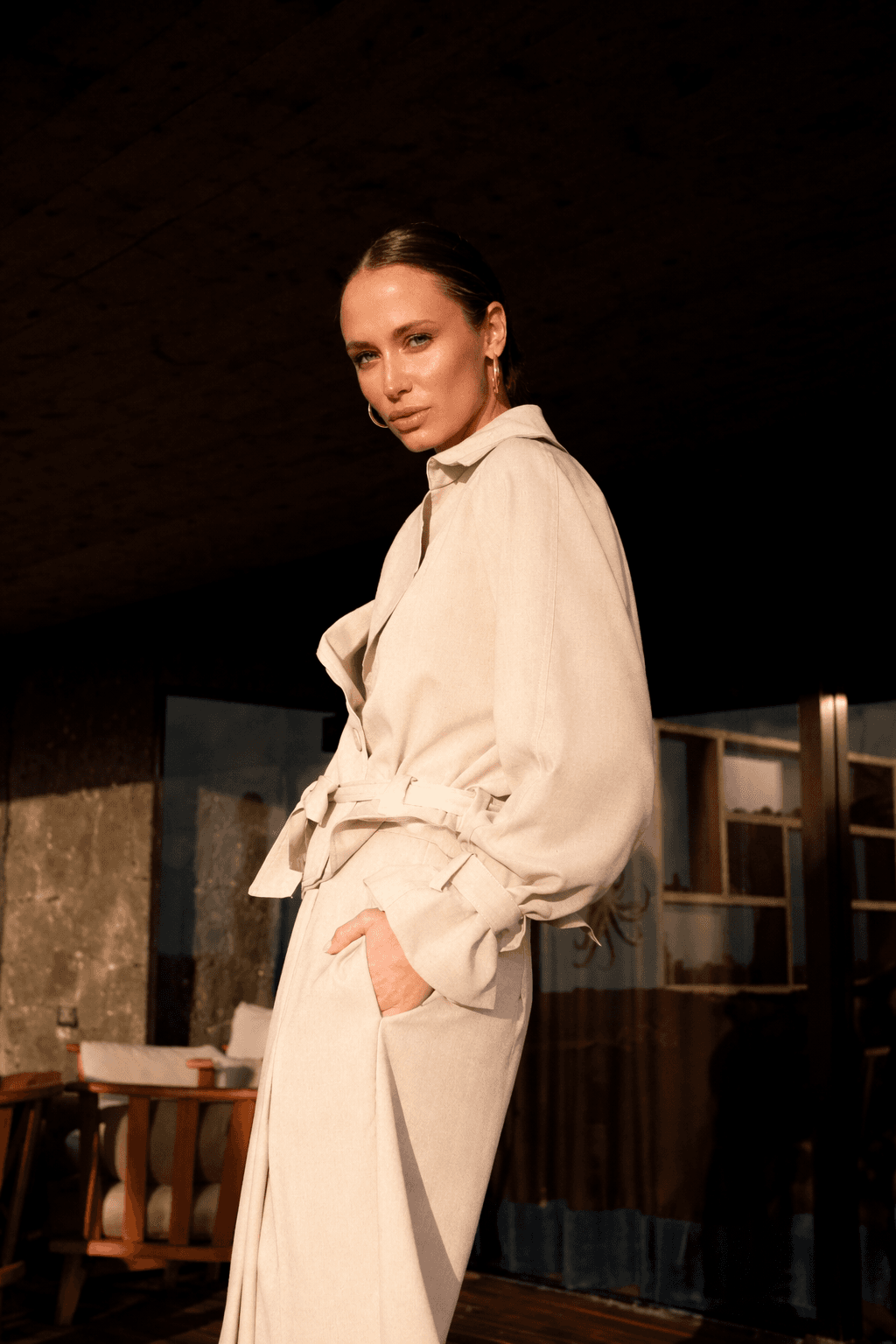 TRENCH CEINTURÉ EN COTON 