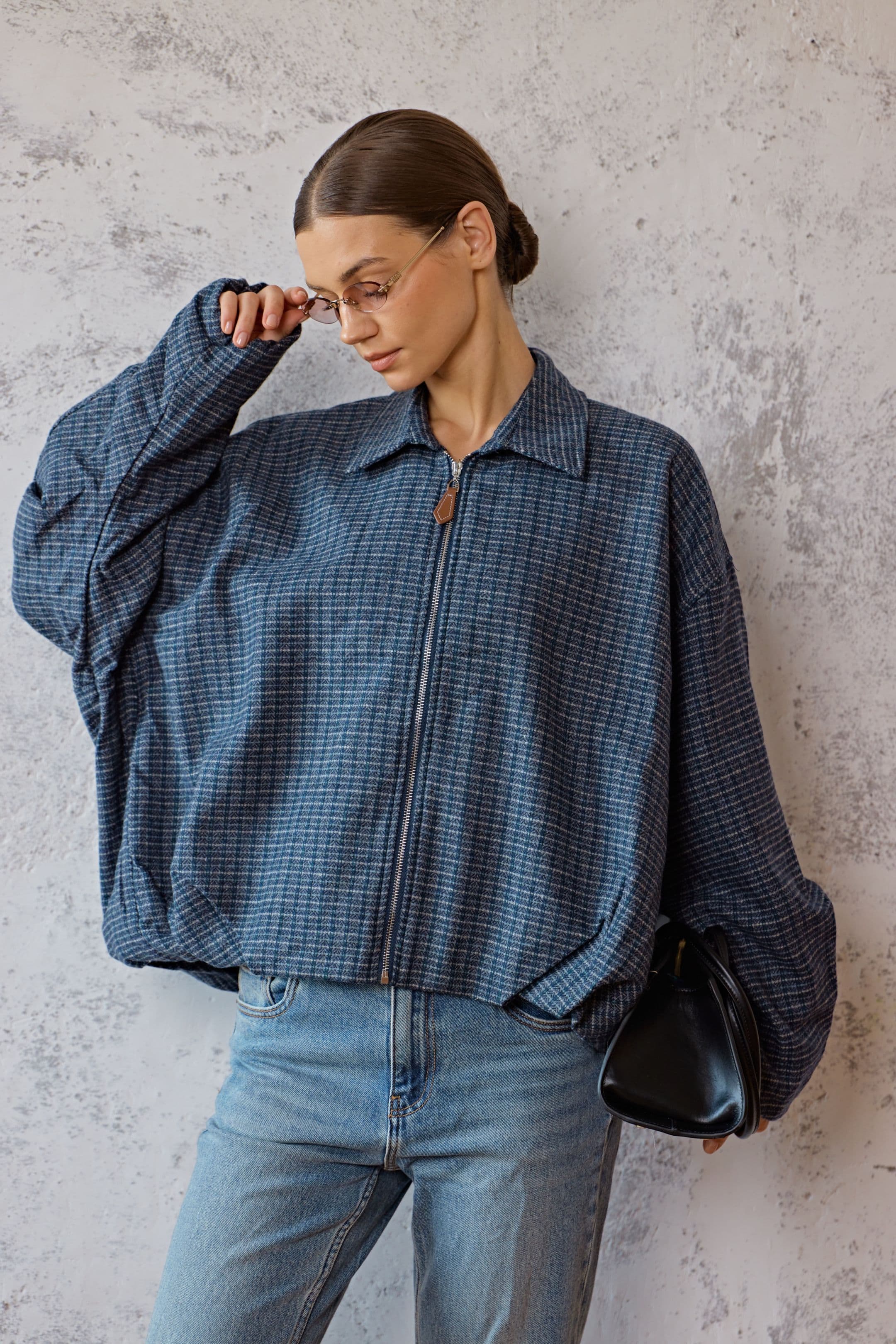 VESTE À CARREAUX LÉA 