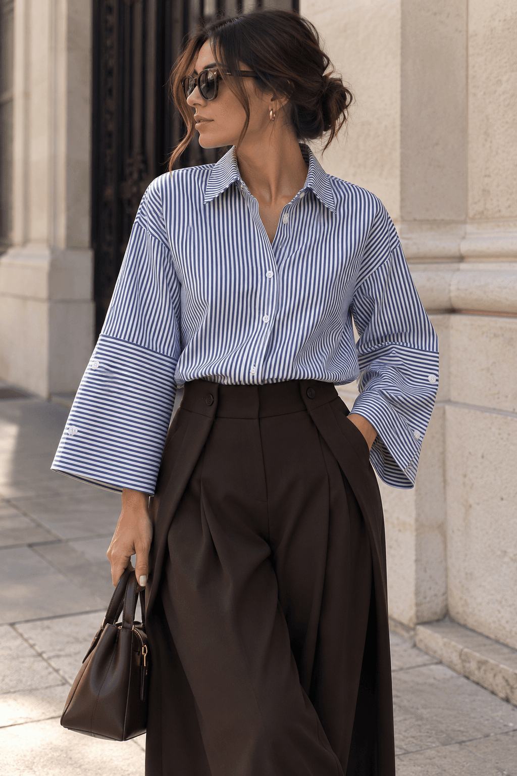 CHEMISE MANCHE 3/4 RAYÉE 