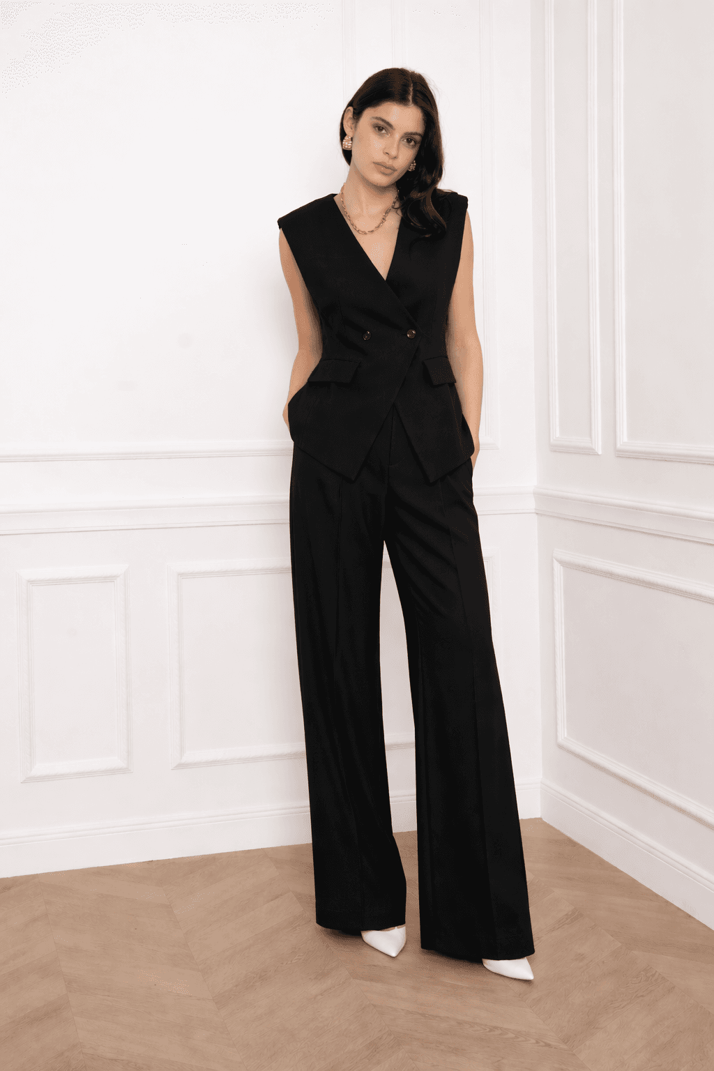 PANTALON À PLIS WIDE LEG