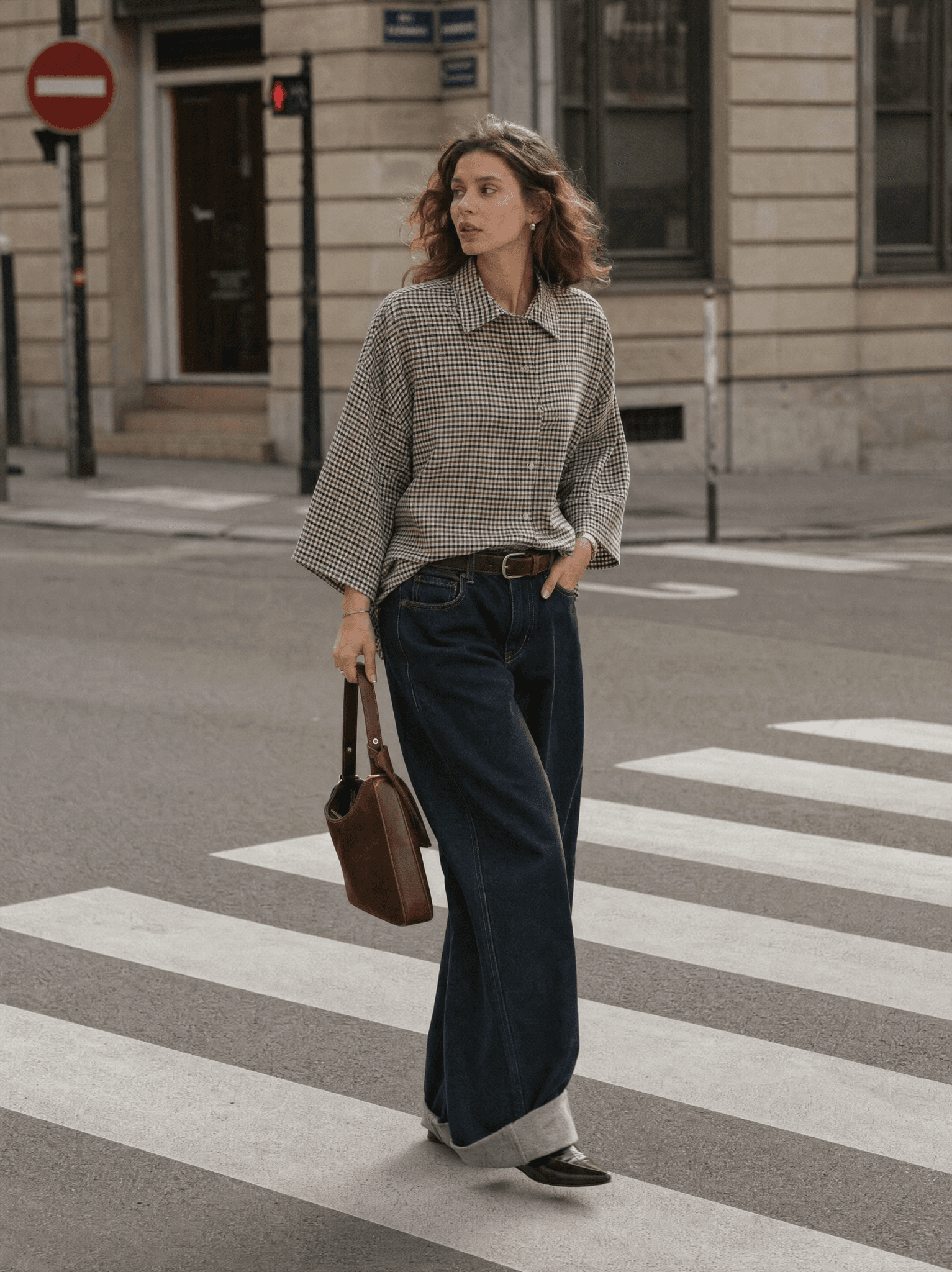  CHEMISE À CARREAUX À MANCHES KIMONO