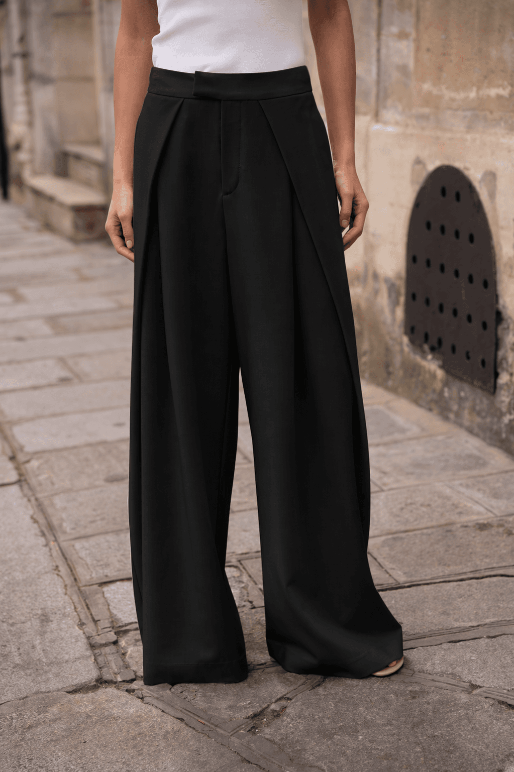 PANTALON À PLIS WIDE LEG