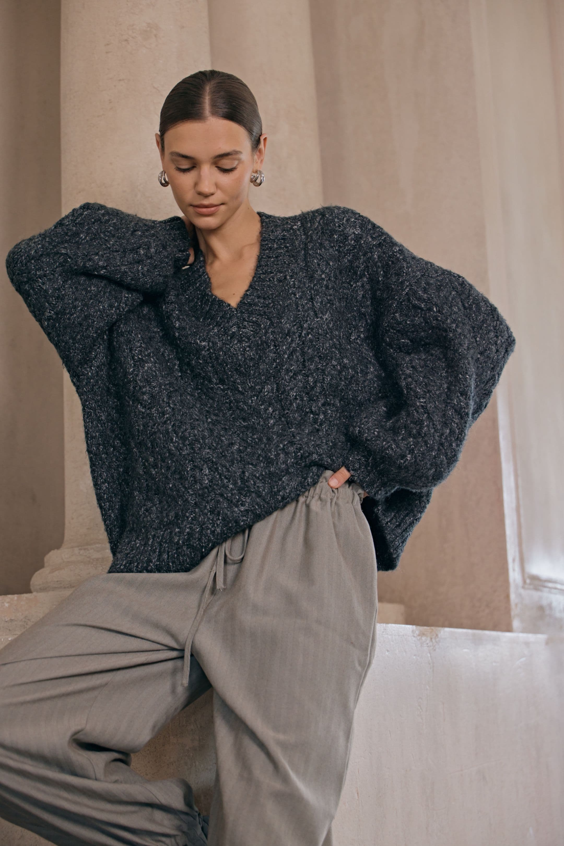 PULL OVERSIZE EN MAILLE 