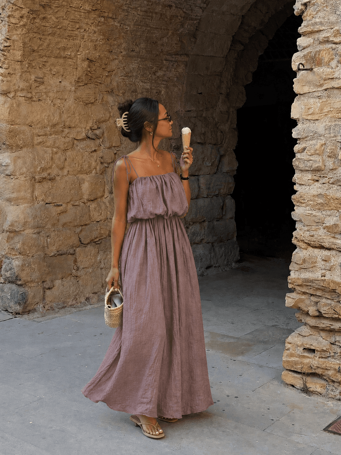 ROBE LONGUE EN COTON 