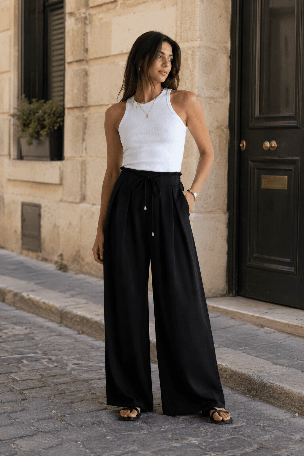 PANTALON FLUIDE CEINTURÉ