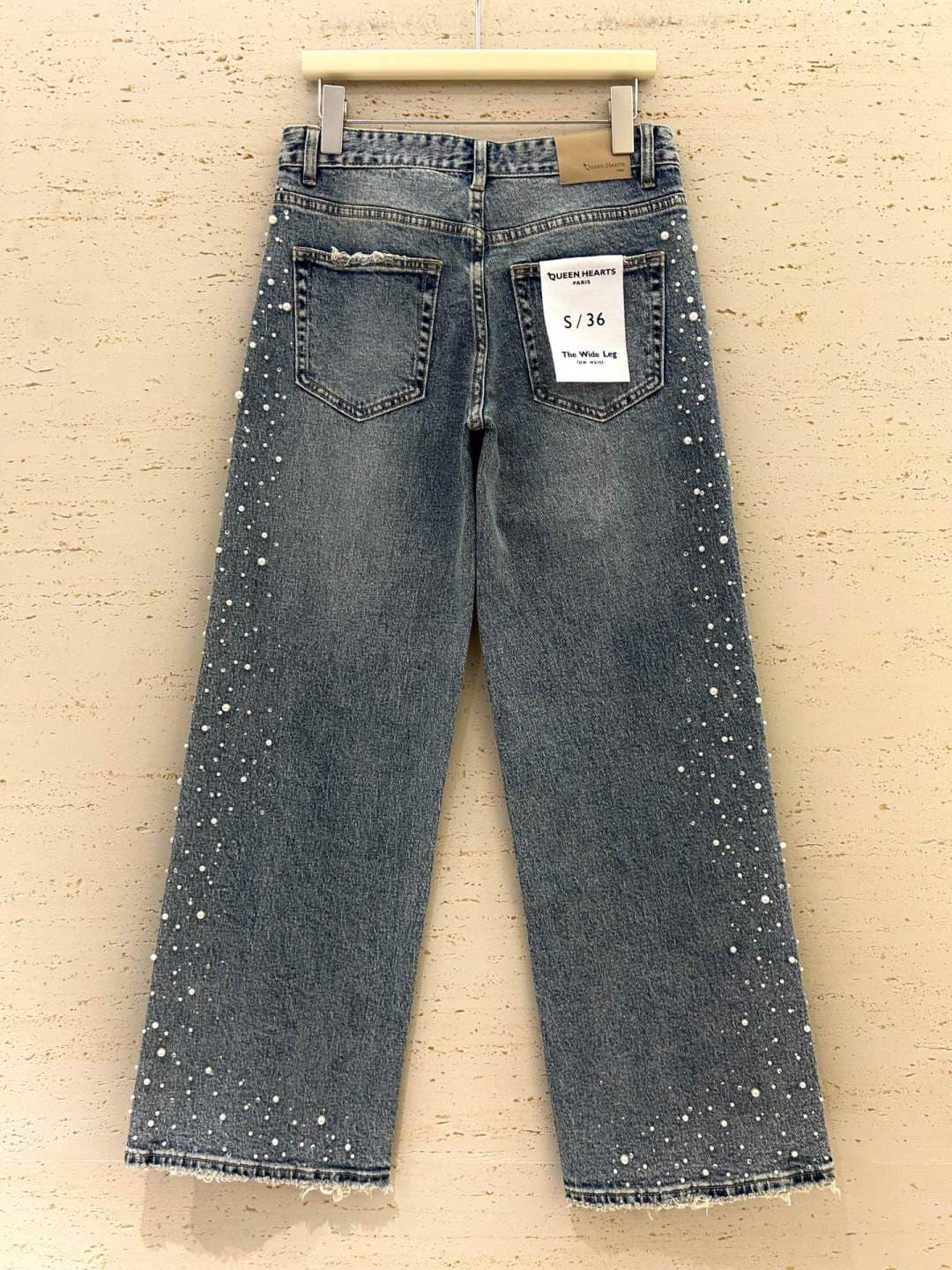 Jean Wide Leg perlé