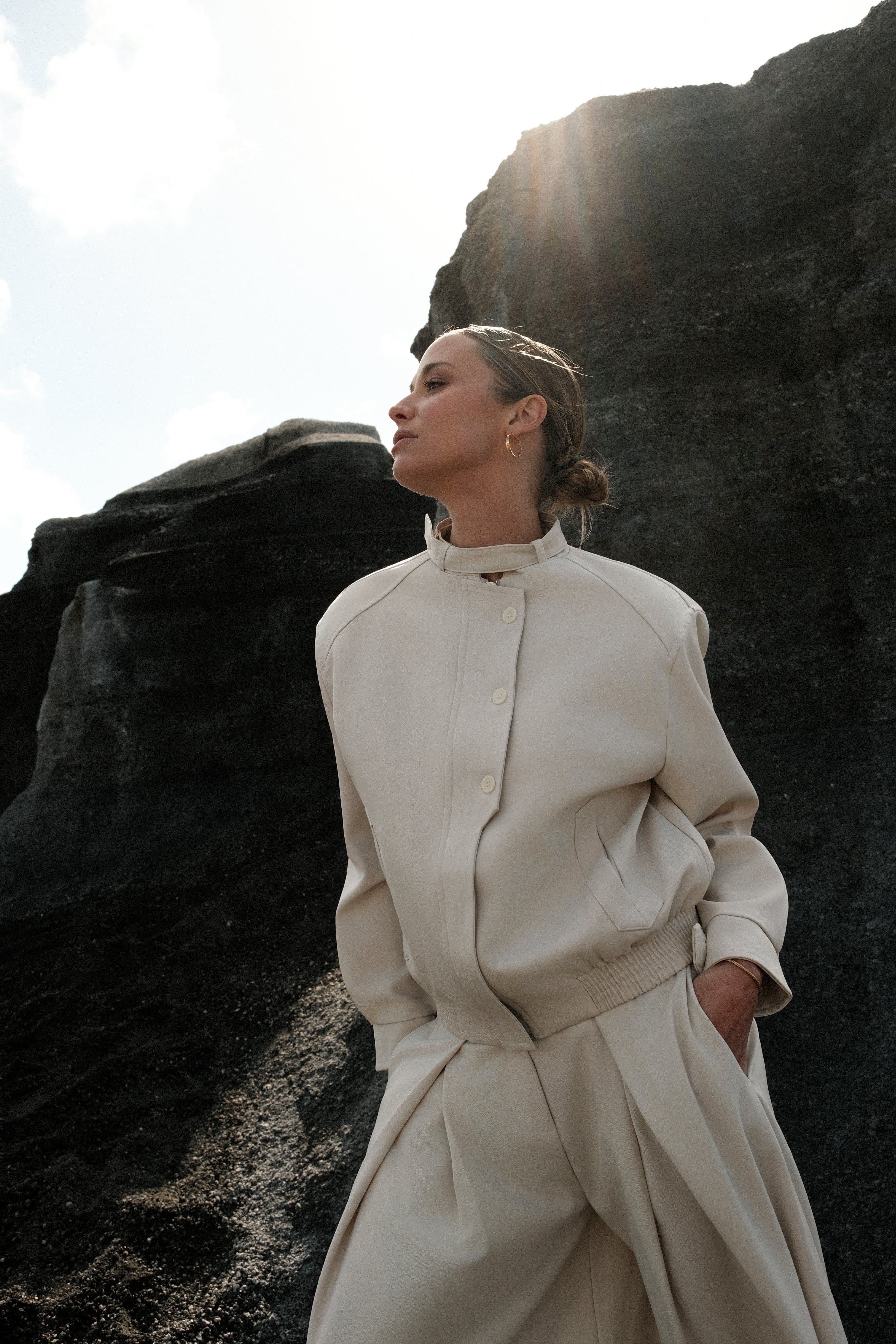 VESTE BOMBER BLANCHE 